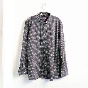 NWOT Soul of London Nordstrom men’s button-down shirt cotton black print 18.5